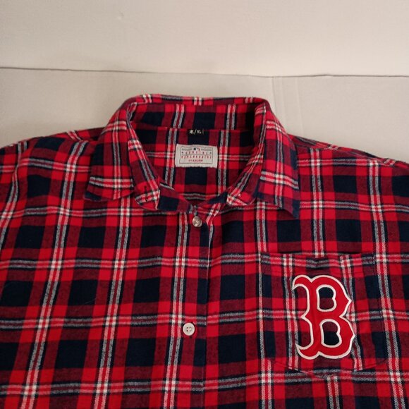Red Sox Plaid Flannel Big Lettering Mens XL - Picture 7 of 16